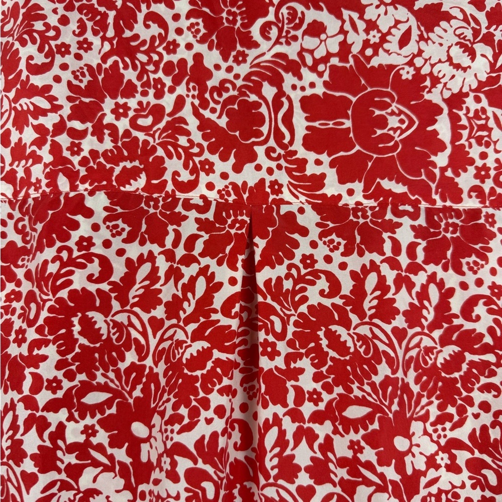Sundance red floral silk blouse size large preowned - Picture 9 of 10